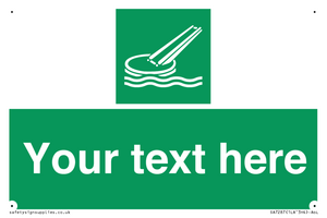 Custom sign safe condition Marine evacuation slide